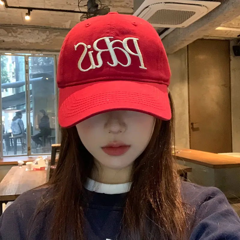 Red Letter Embroidered Women's Baseball Cap 2025