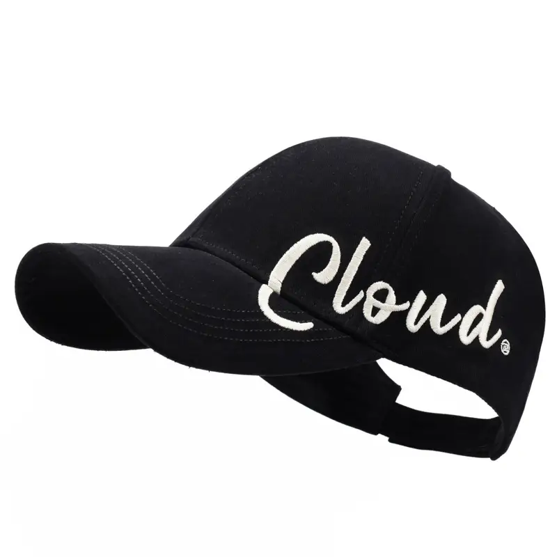 Women's Brown Cloud Embroidered Cap - Image 2