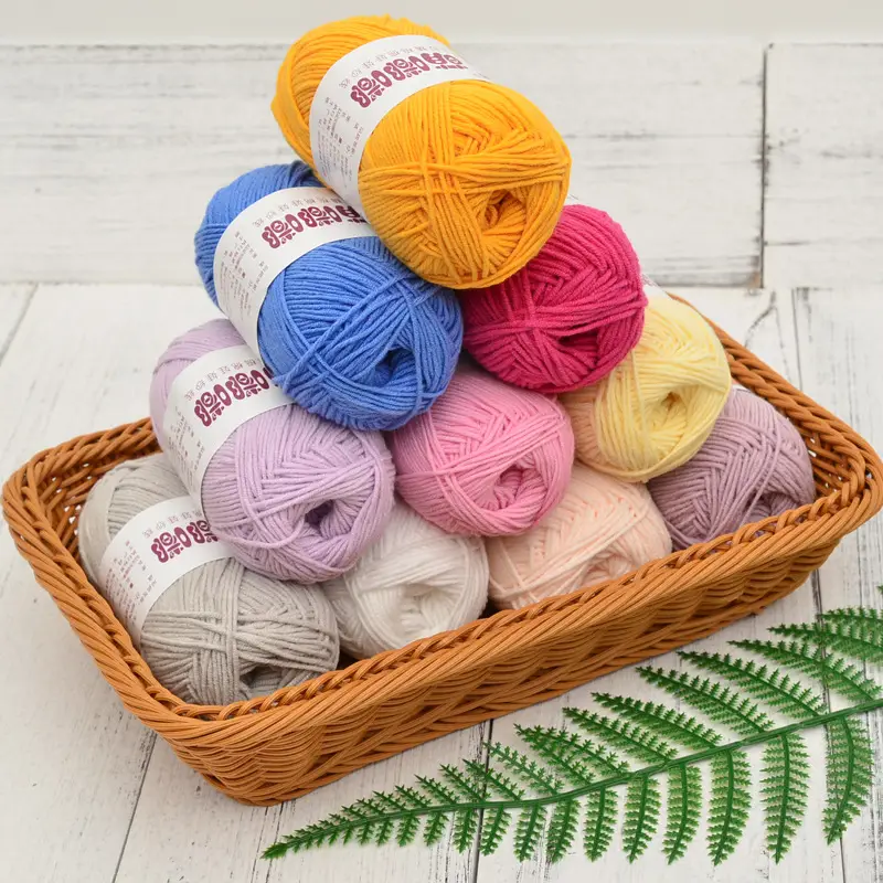 Wool wholesale Meng Doodle 4 strands of combed cotton Meng 4 same milk cotton yarn baby thread doll thread cotton