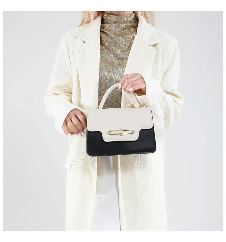 Spring Blue White Shoulder Crossbody Bag with Gold Clasp — feature 18