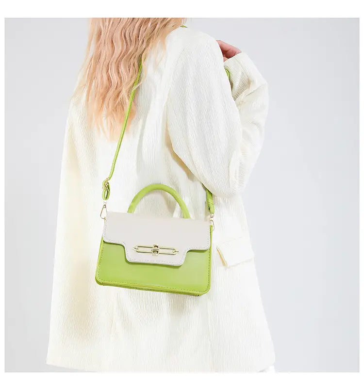 Spring Blue White Shoulder Crossbody Bag with Gold Clasp — feature 19