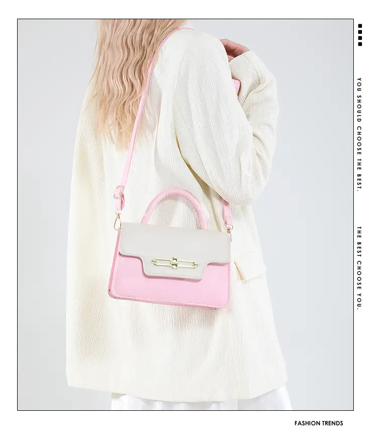 Spring Blue White Shoulder Crossbody Bag with Gold Clasp — feature 2