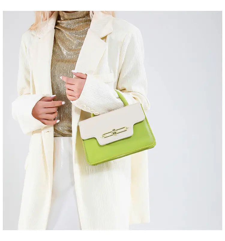 Spring Blue White Shoulder Crossbody Bag with Gold Clasp — feature 20