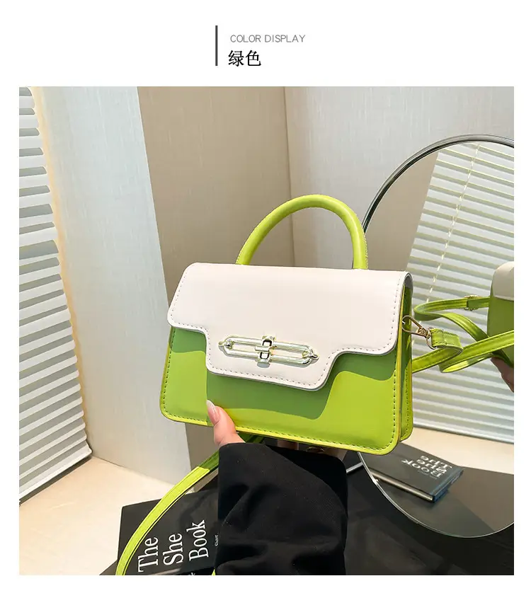 Spring Blue White Shoulder Crossbody Bag with Gold Clasp — feature 26