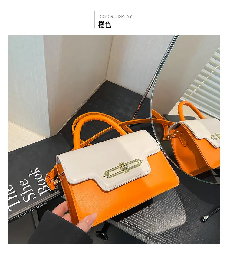 Spring Blue White Shoulder Crossbody Bag with Gold Clasp — feature 28
