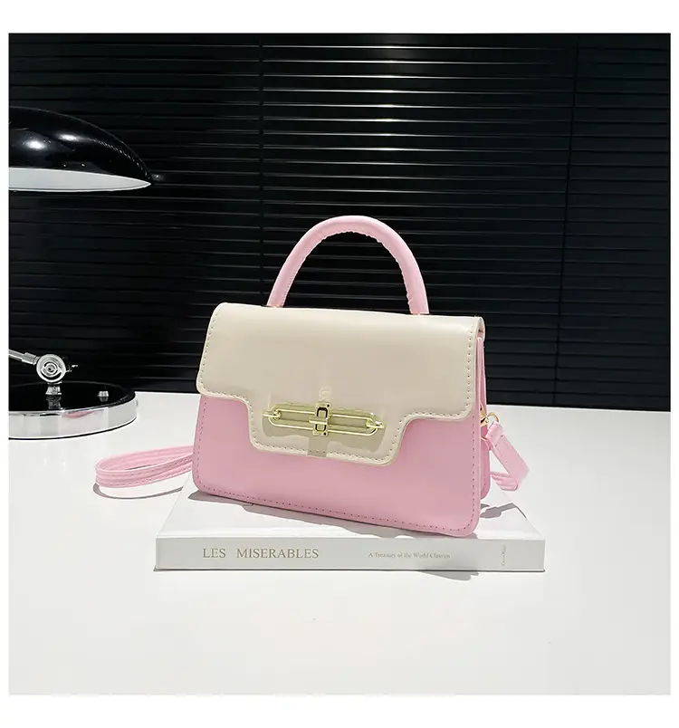 Spring Blue White Shoulder Crossbody Bag with Gold Clasp — feature 31