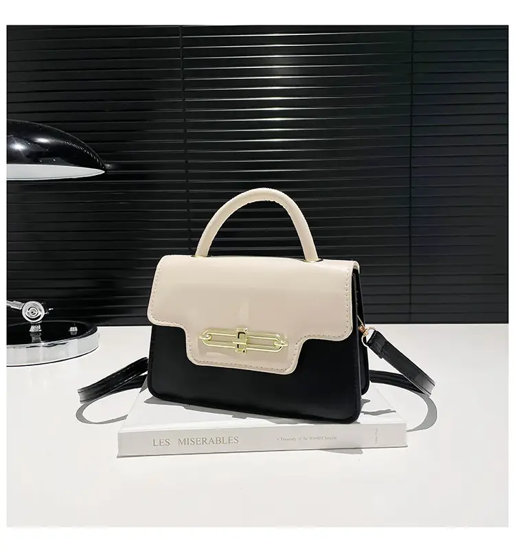 Spring Blue White Shoulder Crossbody Bag with Gold Clasp — feature 34