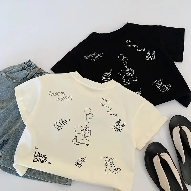 Children Printed T-Shirt Cotton Summer Wear - Image 2