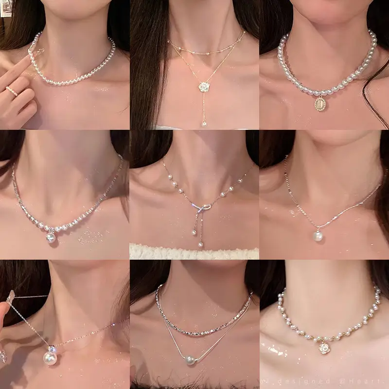 Luxury Pearl Clavicle Chain with Shaking Sound & Burst Effect - Image 31