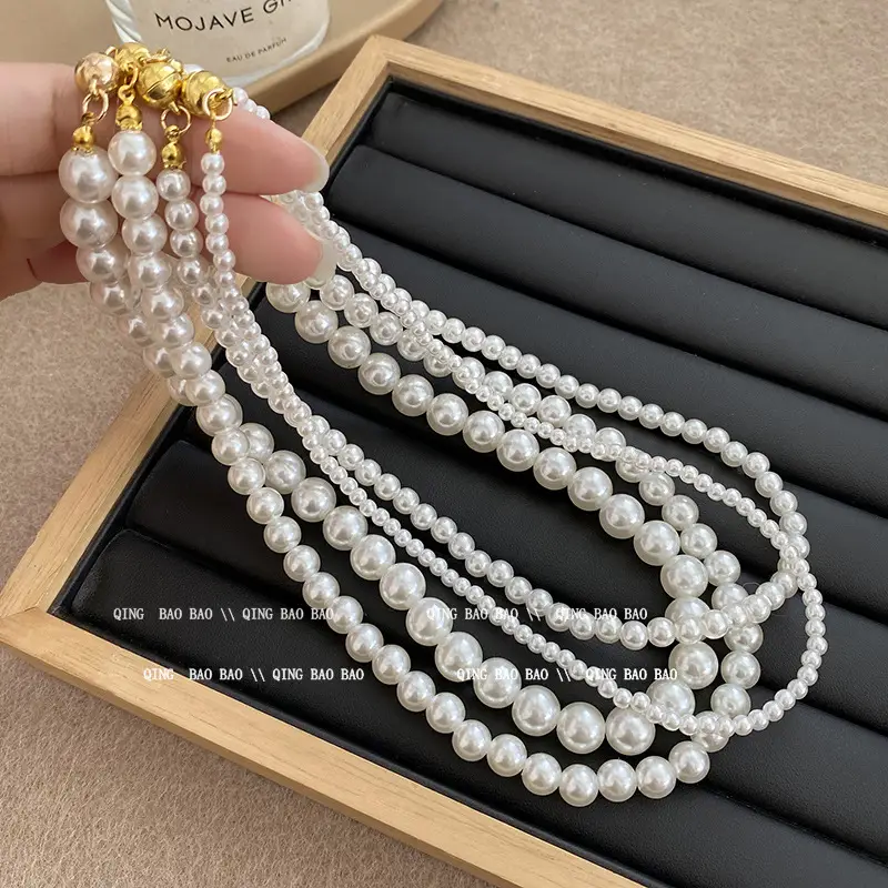 Luxury Pearl Clavicle Chain with Shaking Sound & Burst Effect - Image 32