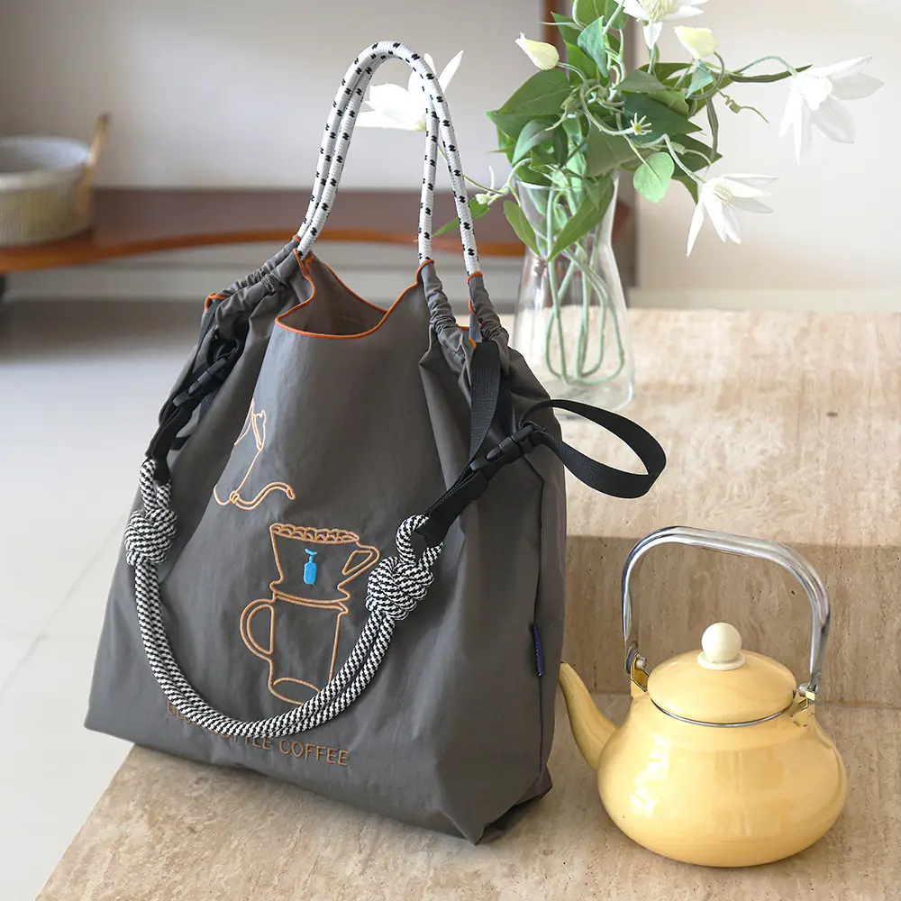 Women's Embroidered Tea Cup Bag Green Large Capacity - Image 27