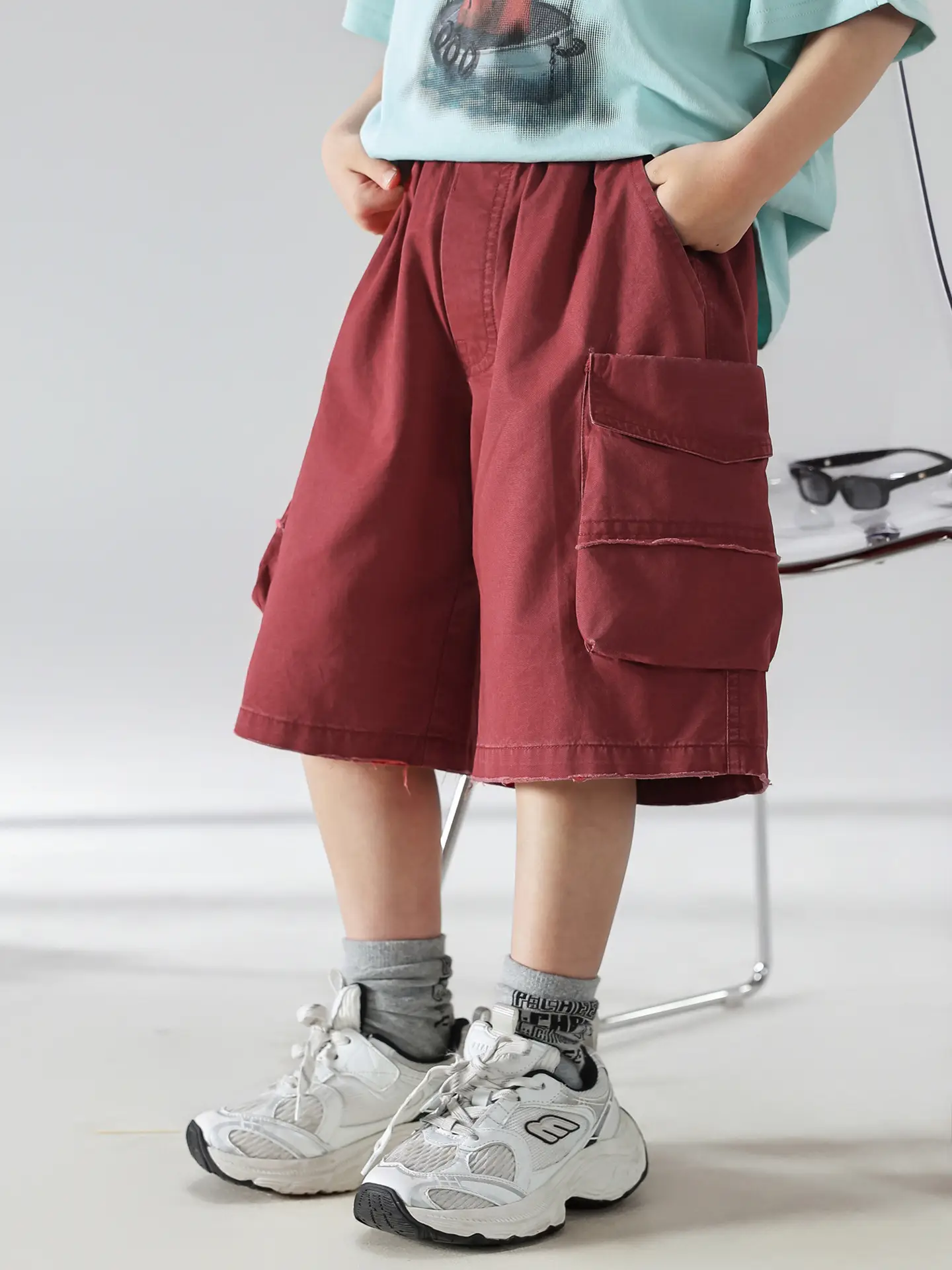 Boys Summer T-Shirt Shorts Set Brown Red 2025 — feature 17