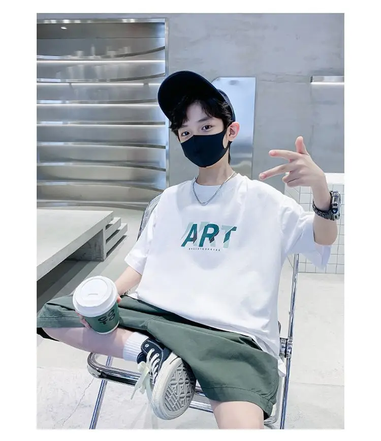 Boys Cotton Printed T-Shirt Green Shorts Summer Wear — feature 11