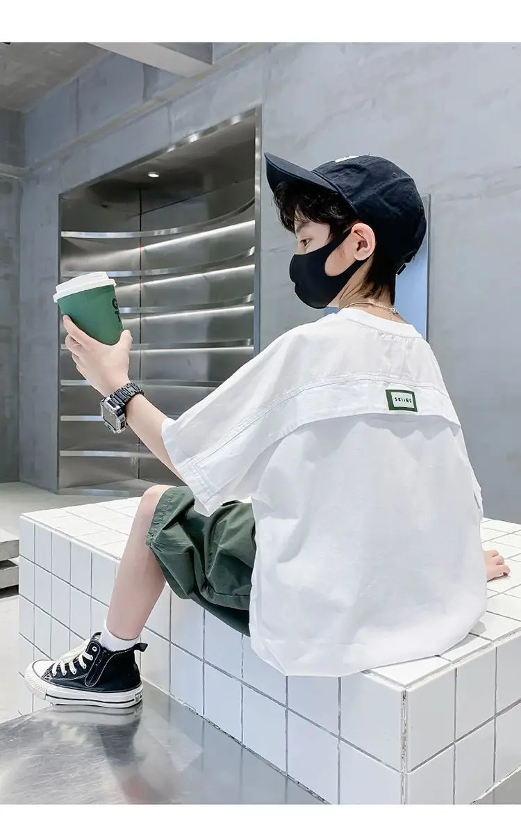 Boys Cotton Printed T-Shirt Green Shorts Summer Wear — feature 13