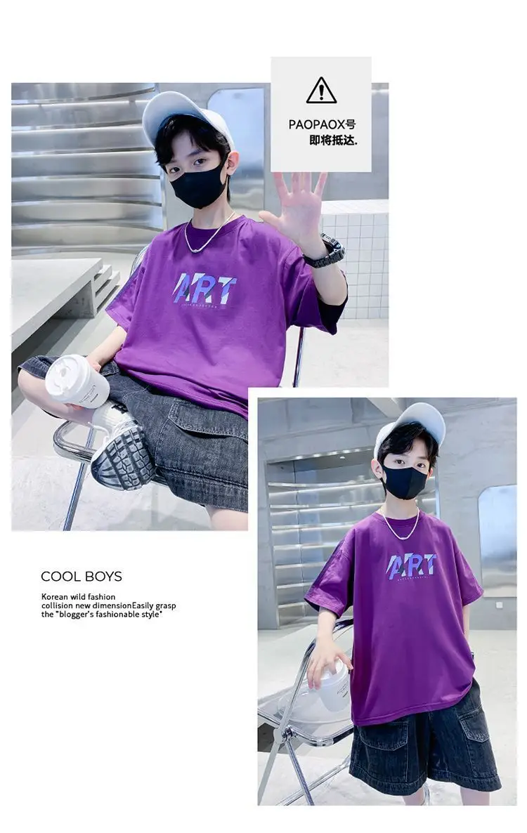 Boys Cotton Printed T-Shirt Green Shorts Summer Wear — feature 8