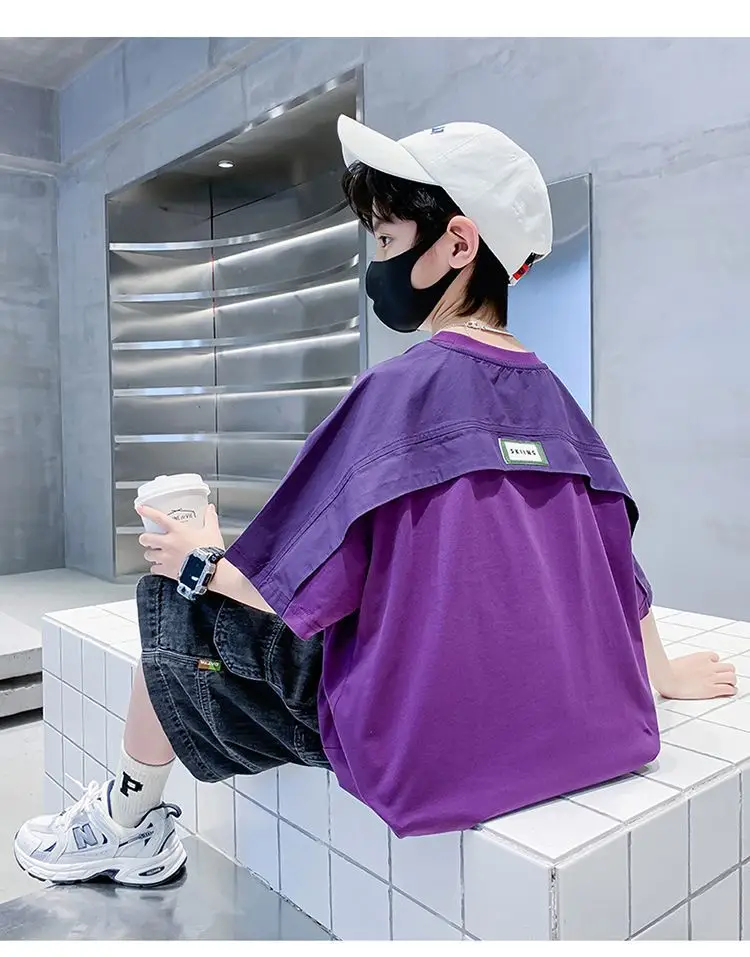 Boys Cotton Printed T-Shirt Green Shorts Summer Wear — feature 9