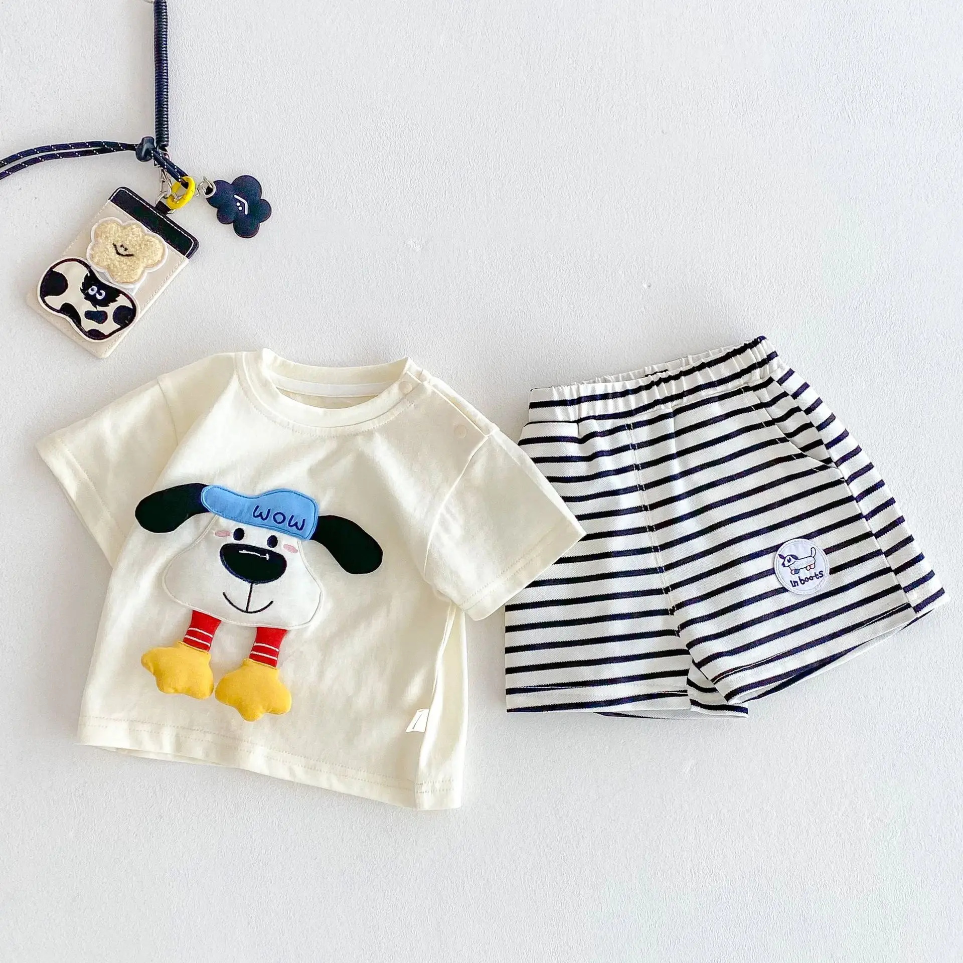 3D Cartoon T-Shirt for Boys Summer Wear Cream