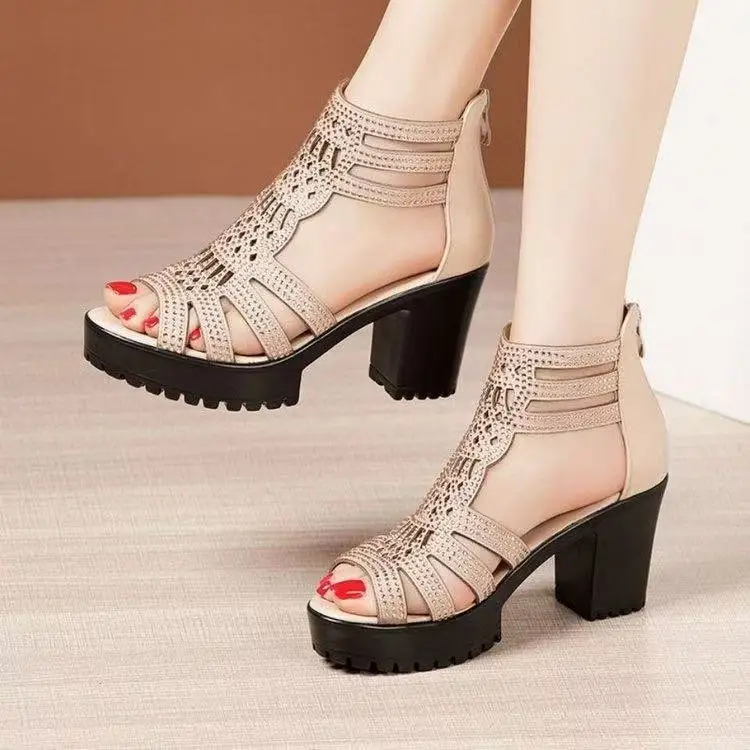 Women's Rhinestone Hollow Heel Sandals 2025 - Image 6