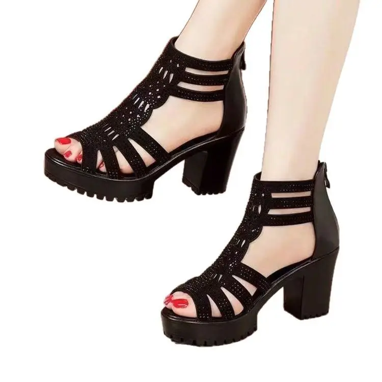 Women's Rhinestone Hollow Heel Sandals 2025 - Image 7