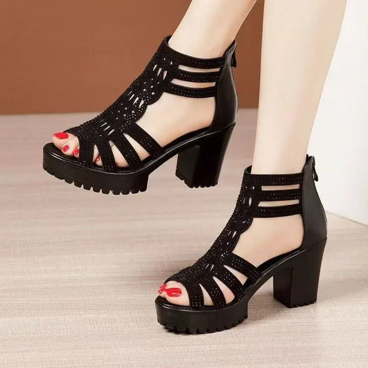 Women's Rhinestone Hollow Heel Sandals 2025 — feature 5