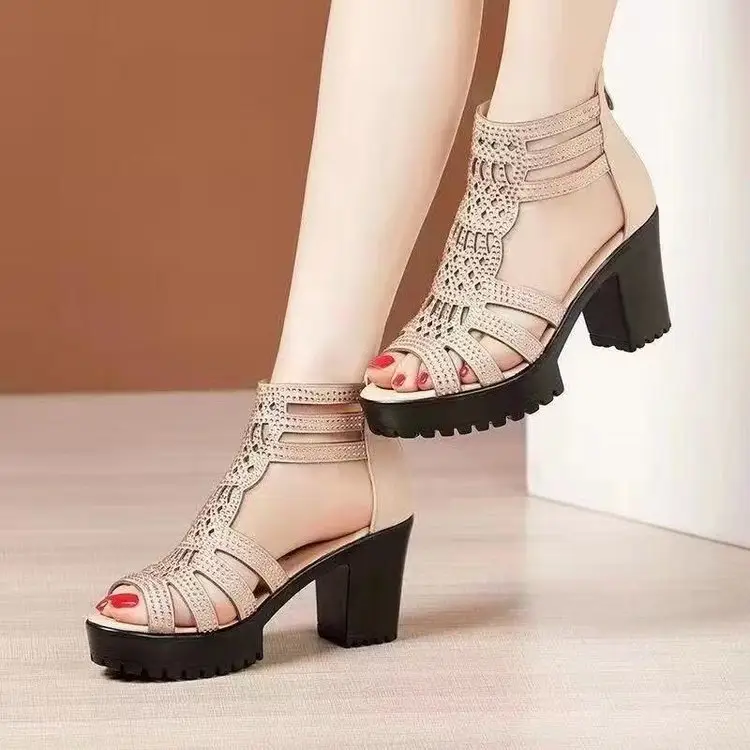 Women's Rhinestone Hollow Heel Sandals 2025 - Image 2