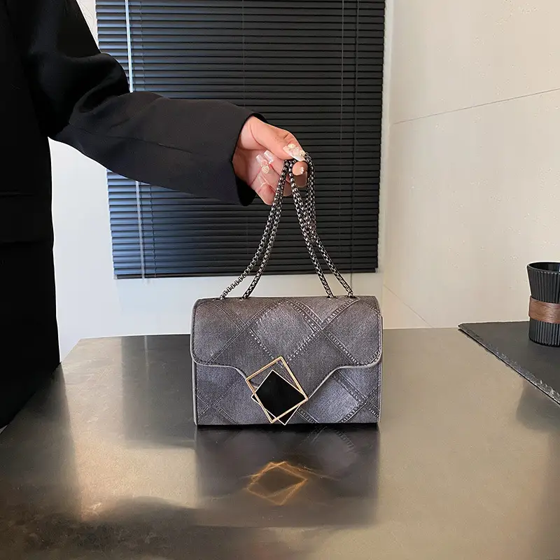 Women's 2025 Summer Square Bag with Chain & Crossbody - Image 8