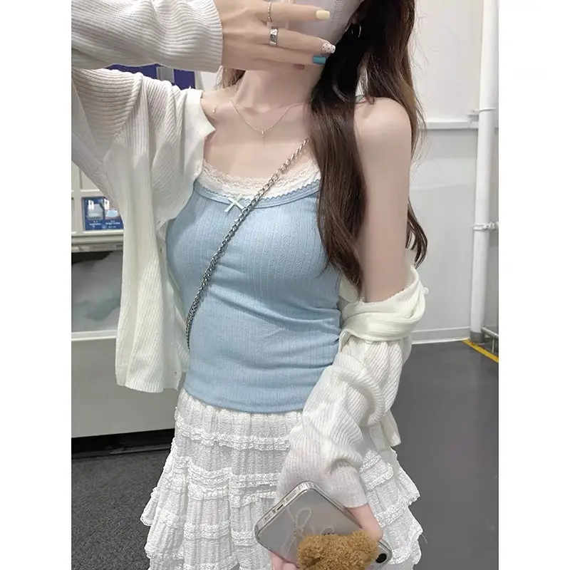 Pure Desire Style Beautiful Back Lace Lace Camisole Women's Inner Wear Outer Wear Chest Pad Girl's Sweet Bow Wrap Chest — feature 5