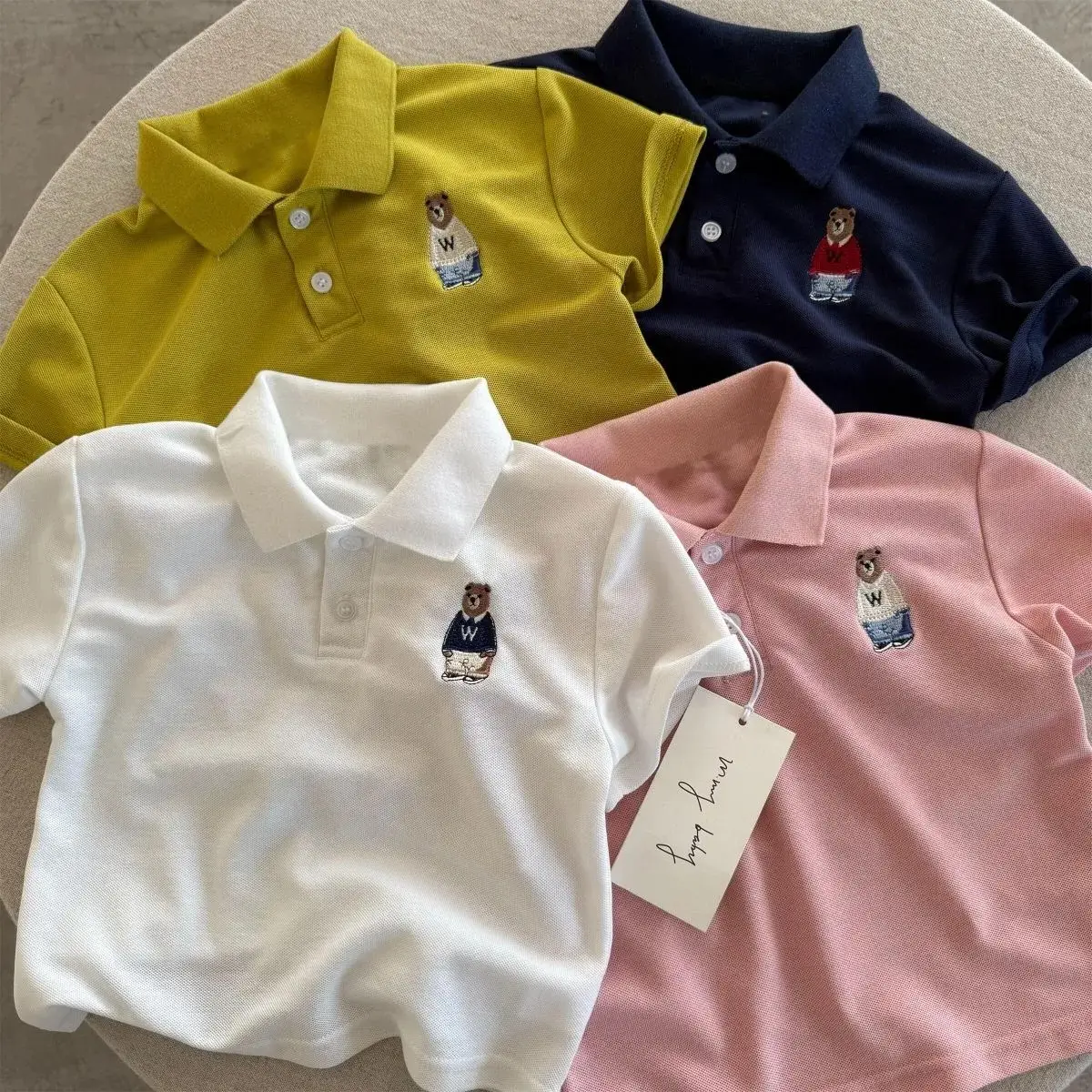 Children's Short Sleeve POLO Shirt Cartoon Embroidery Summer Wear