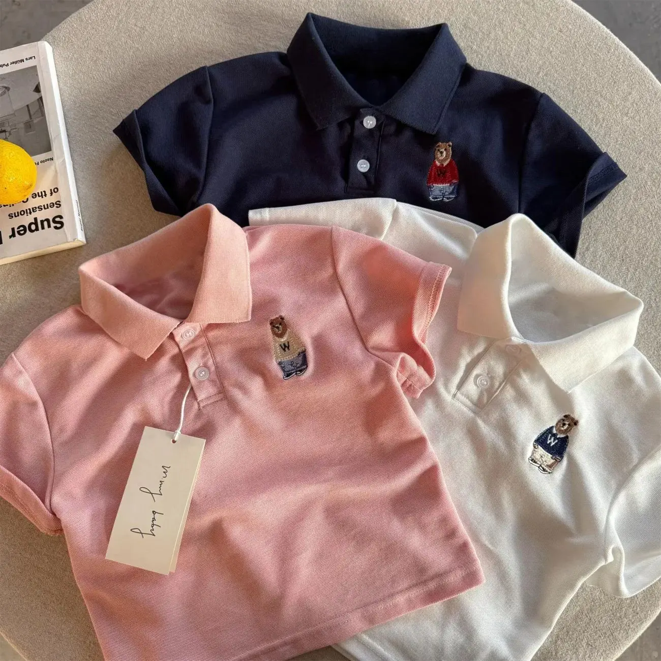 Children's Short Sleeve POLO Shirt Cartoon Embroidery Summer Wear