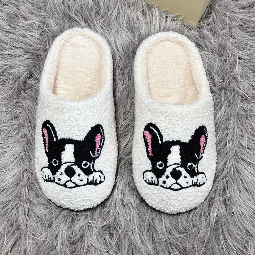 Cross-Border Small Heart-Shaped Soft-Soled Cotton Slippers, Warm and Comfortable, Winter Indoor Home Flat-Soled, Export Wholesale, Closed-Toe, Simple Design