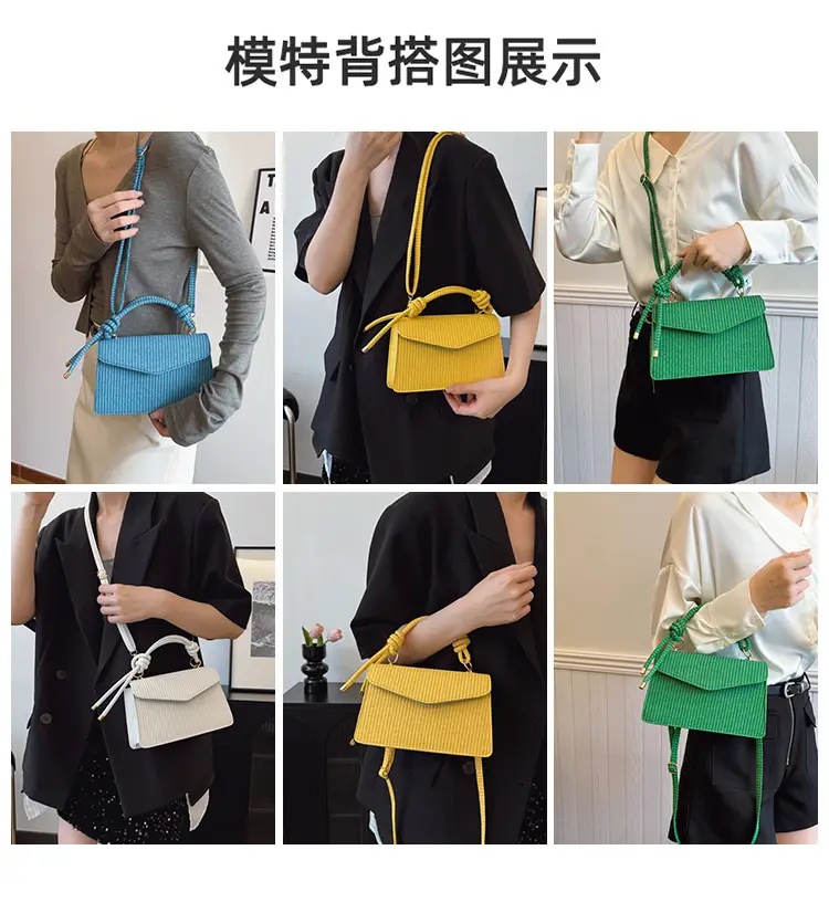 Yellow Textured Crossbody Bag for Women Summer Commute — feature 10