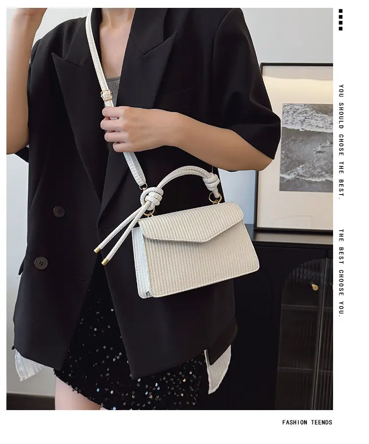 Yellow Textured Crossbody Bag for Women Summer Commute — feature 2