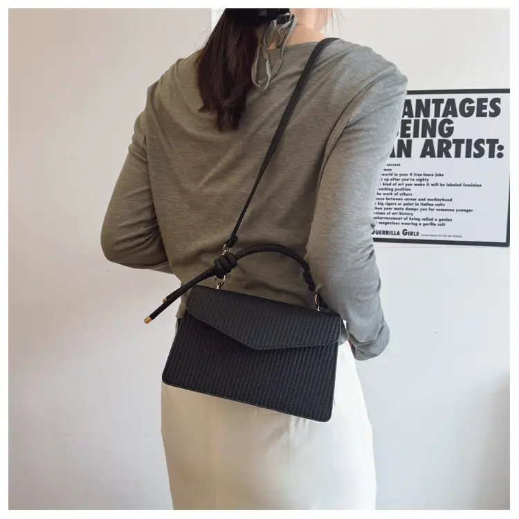 Yellow Textured Crossbody Bag for Women Summer Commute — feature 21