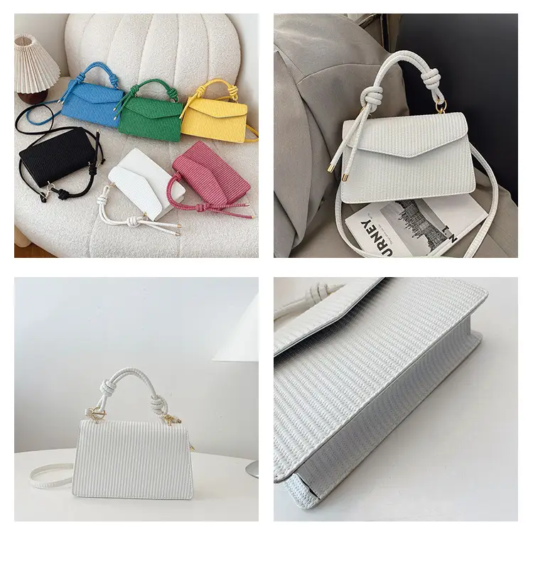 Yellow Textured Crossbody Bag for Women Summer Commute — feature 9