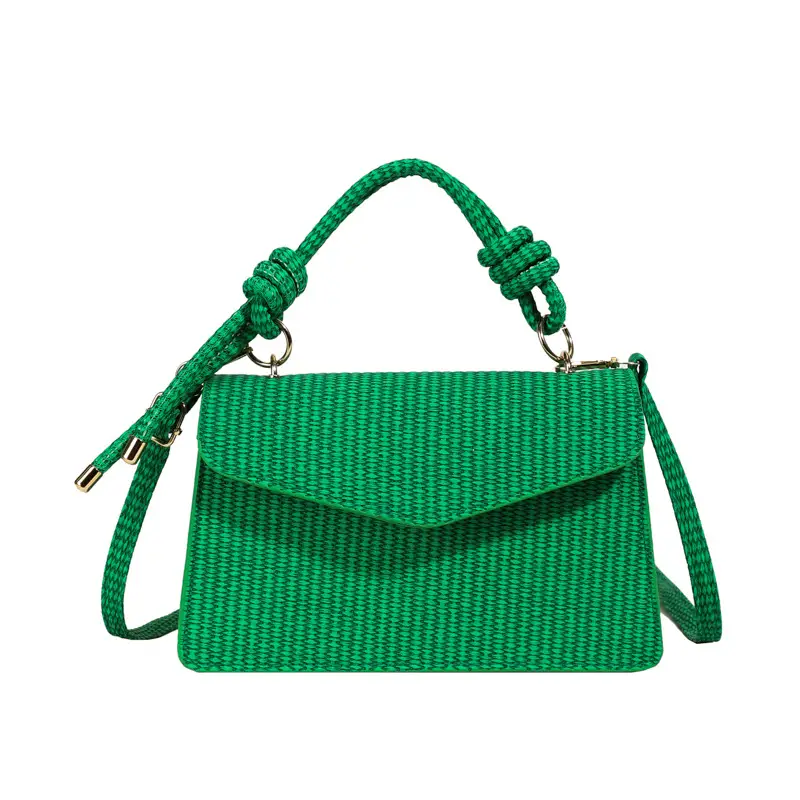 Yellow Textured Crossbody Bag for Women Summer Commute - Image 5