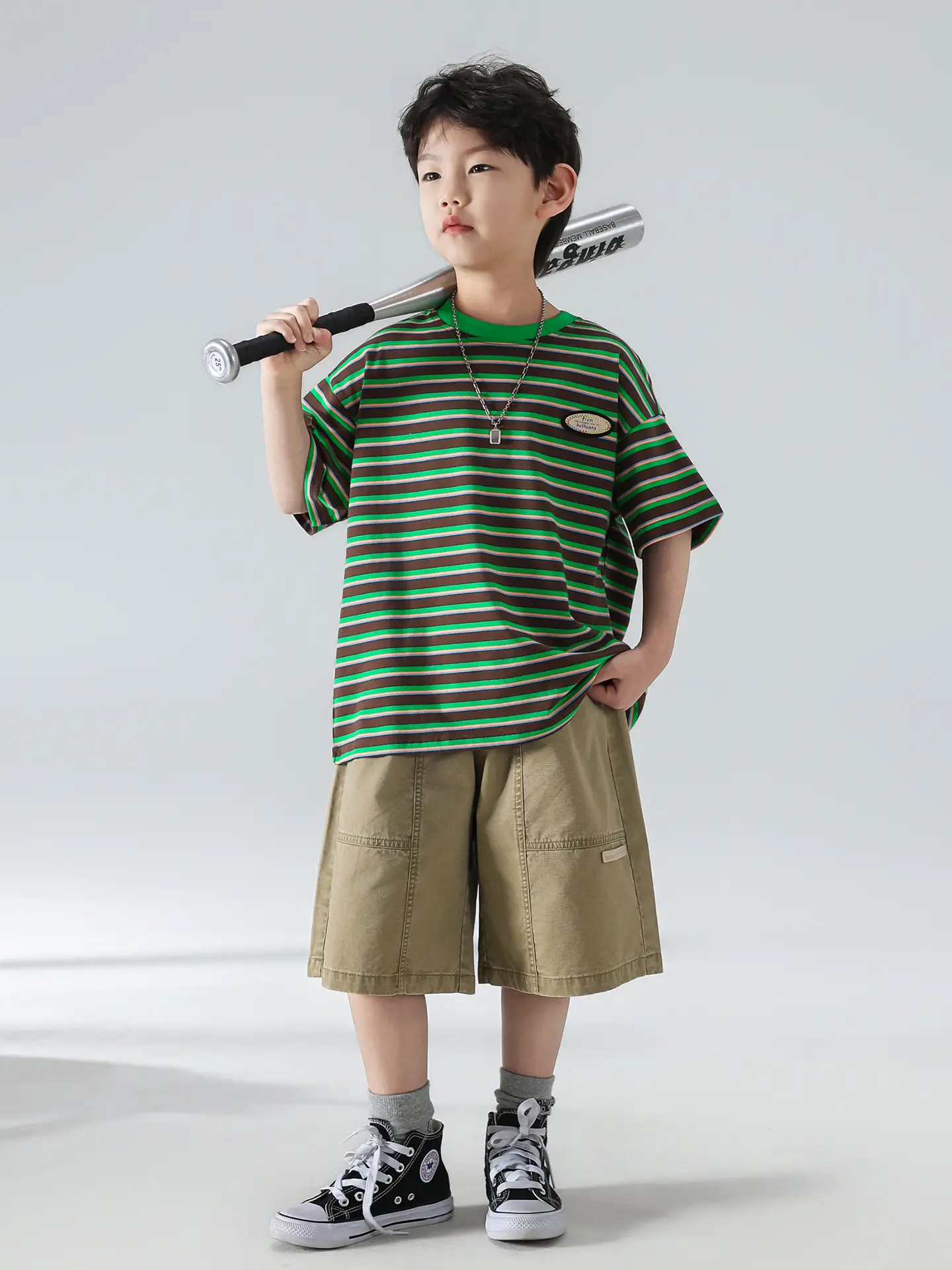 Boys Striped Shorts T-Shirt Set Korean Style 2025 — feature 18