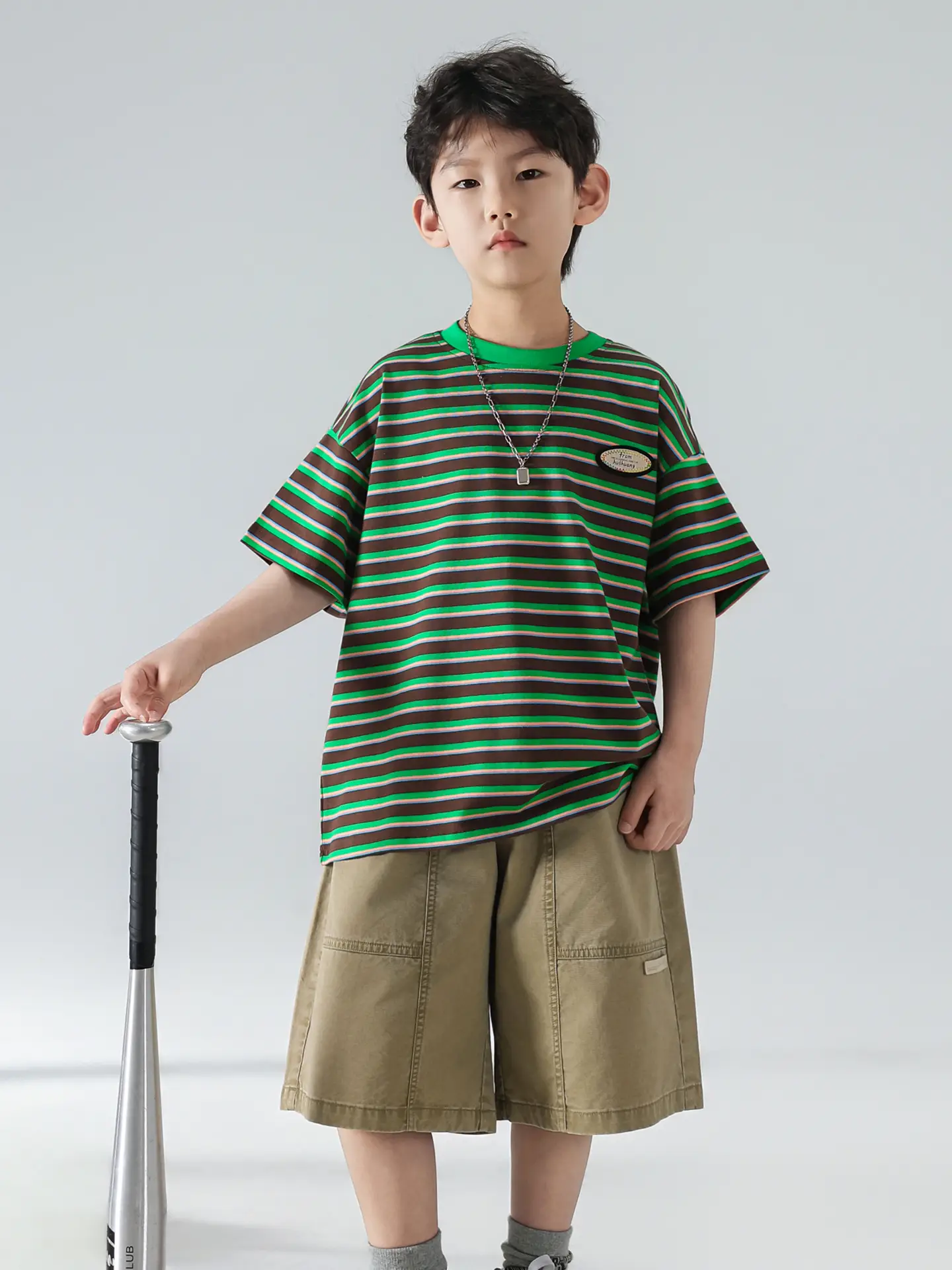 Boys Striped Shorts T-Shirt Set Korean Style 2025 — feature 19