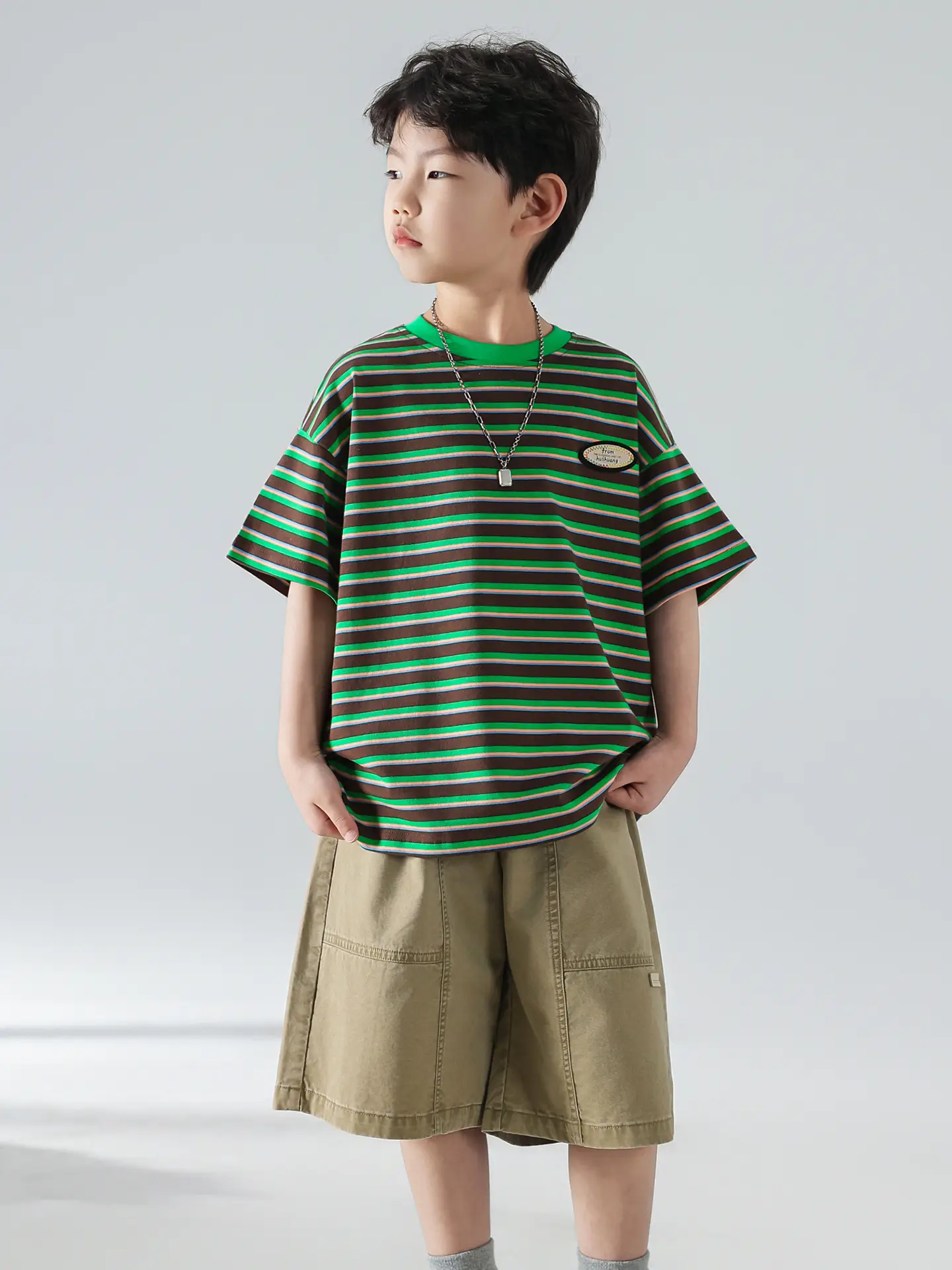 Boys Striped Shorts T-Shirt Set Korean Style 2025 — feature 21