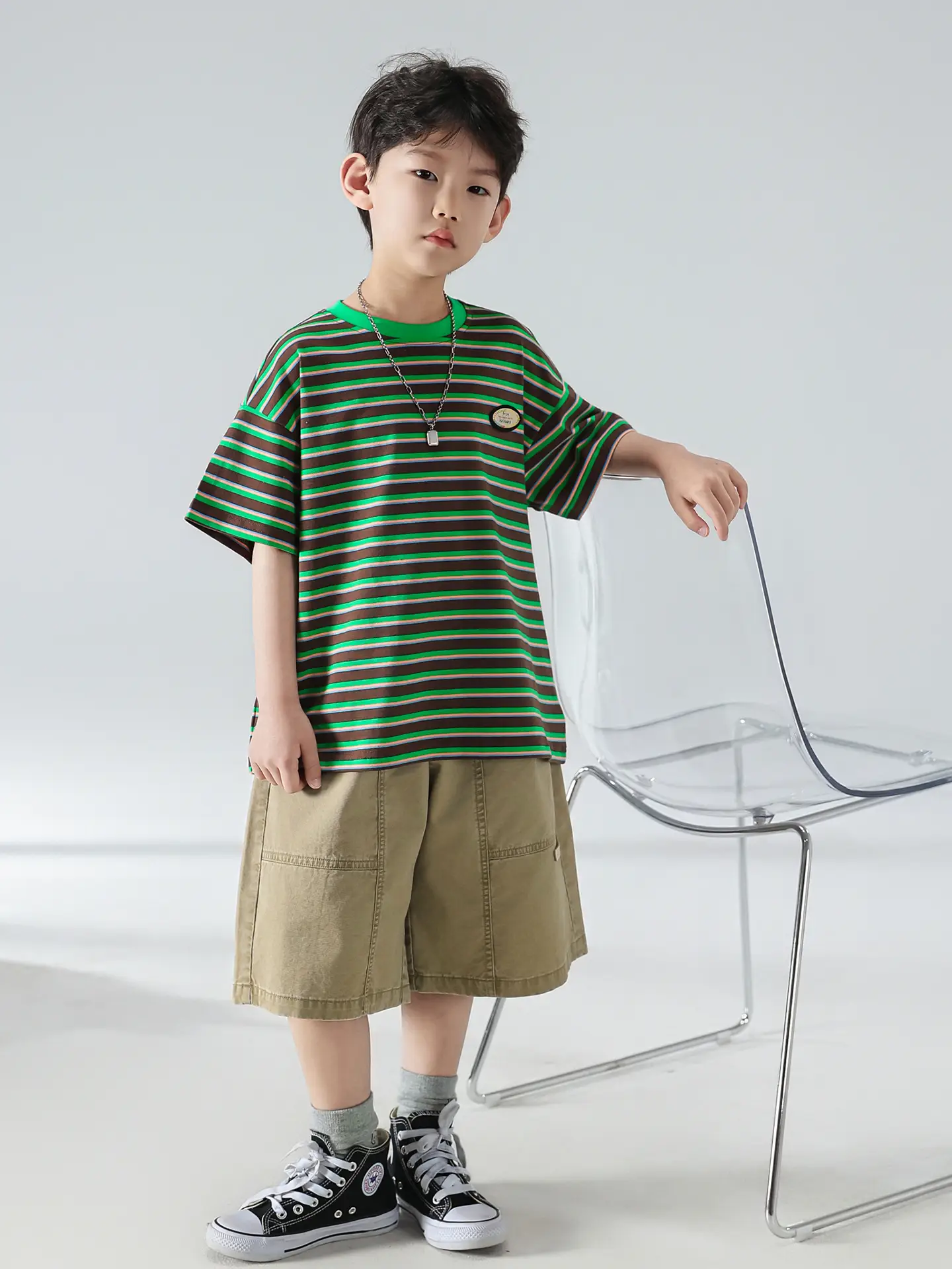 Boys Striped Shorts T-Shirt Set Korean Style 2025 — feature 22