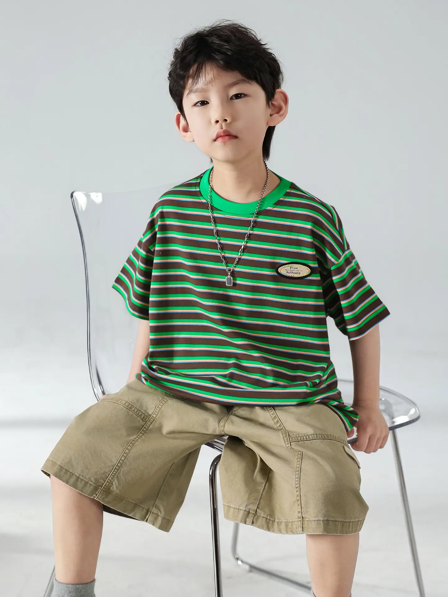 Boys Striped Shorts T-Shirt Set Korean Style 2025 — feature 23