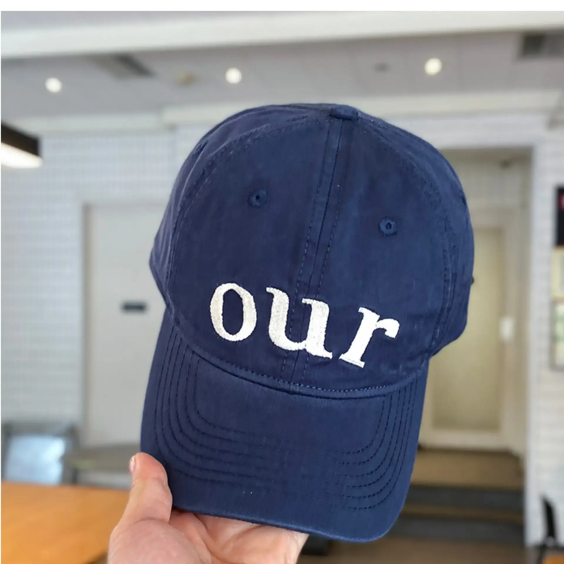 Kids Baseball Cap "OUR" Design Beige — feature 10