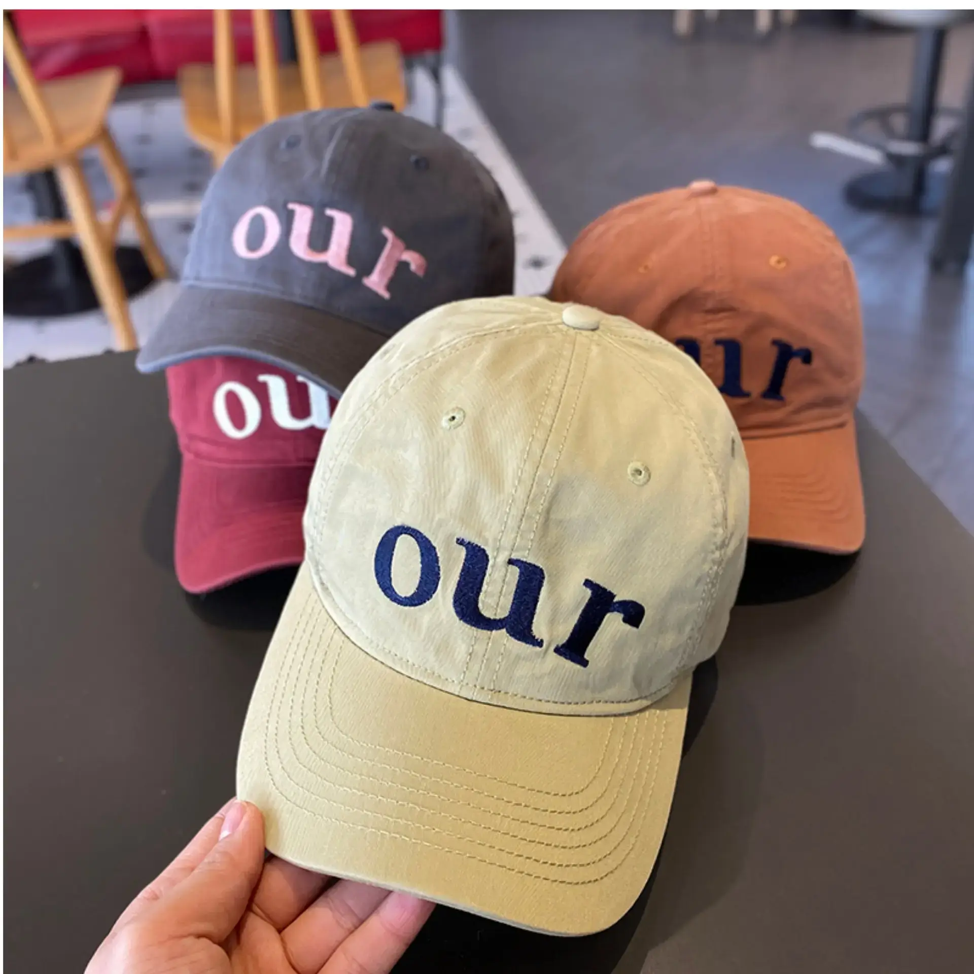 Kids Baseball Cap "OUR" Design Beige — feature 3