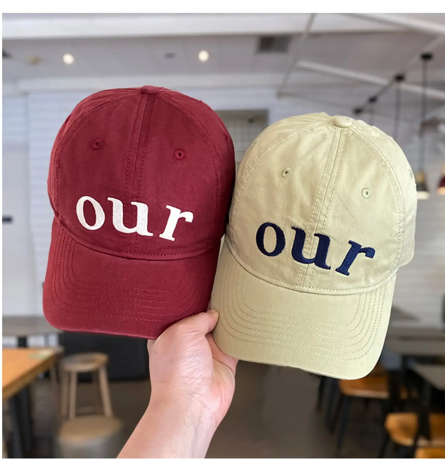 Kids Baseball Cap "OUR" Design Beige — feature 5