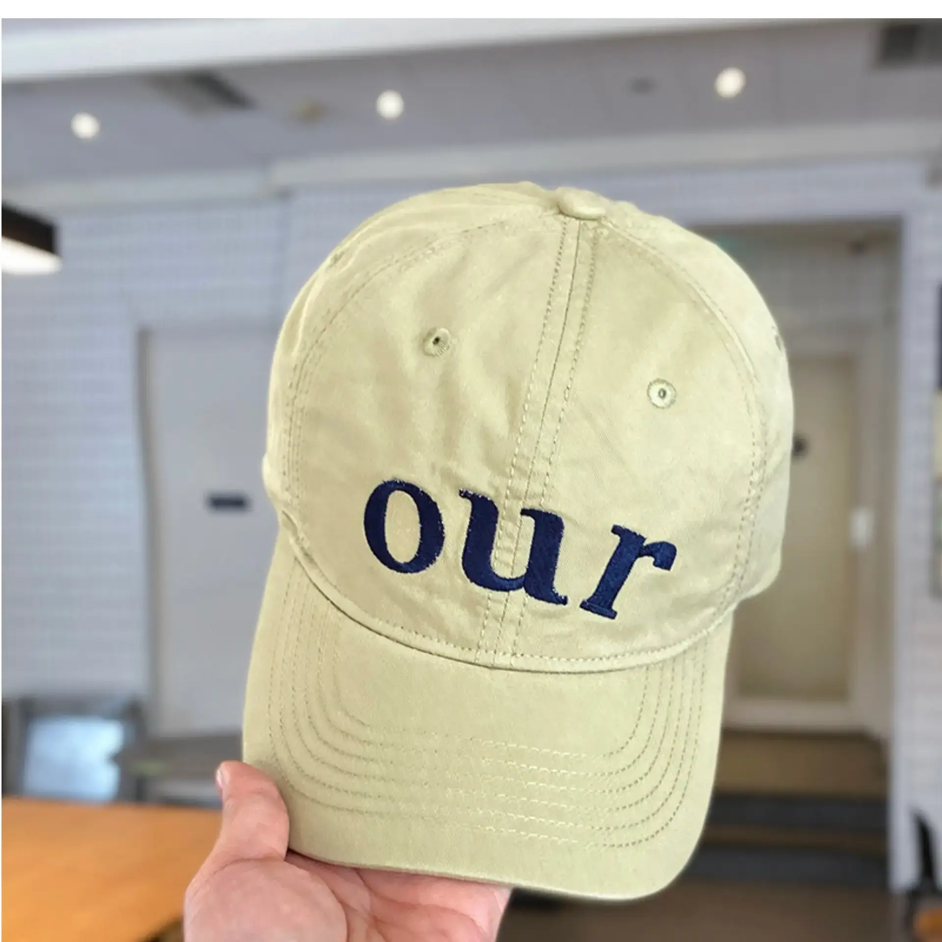 Kids Baseball Cap "OUR" Design Beige — feature 8