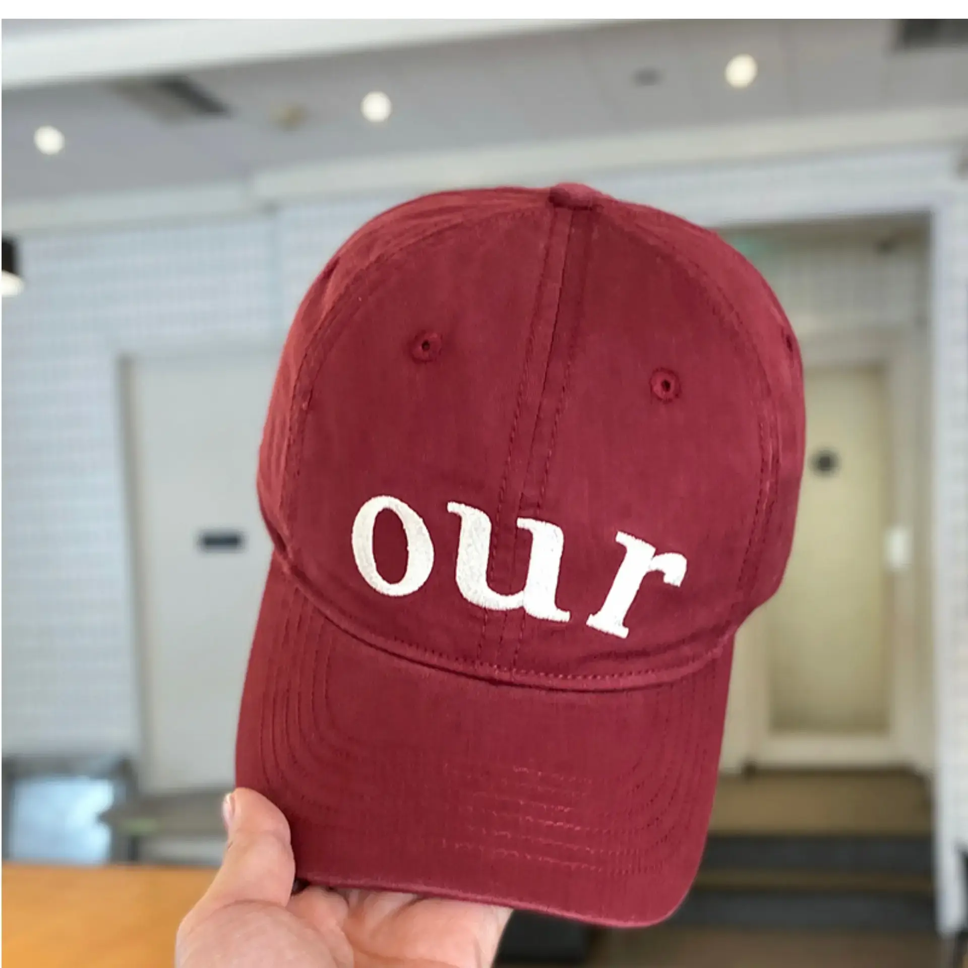 Kids Baseball Cap "OUR" Design Beige — feature 9
