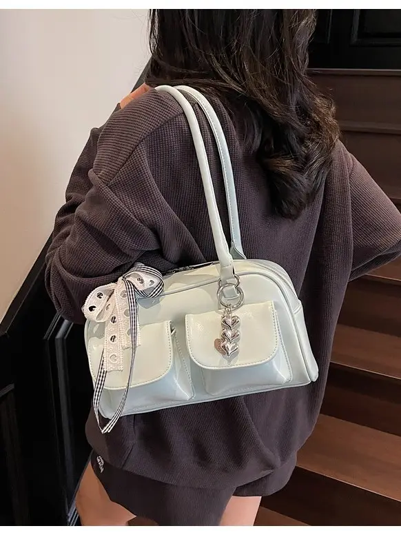 Women Cross-Border Underarm Bag Large Capacity Retro Black - Image 9