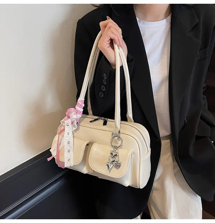 Women Cross-Border Underarm Bag Large Capacity Retro Black — feature 23