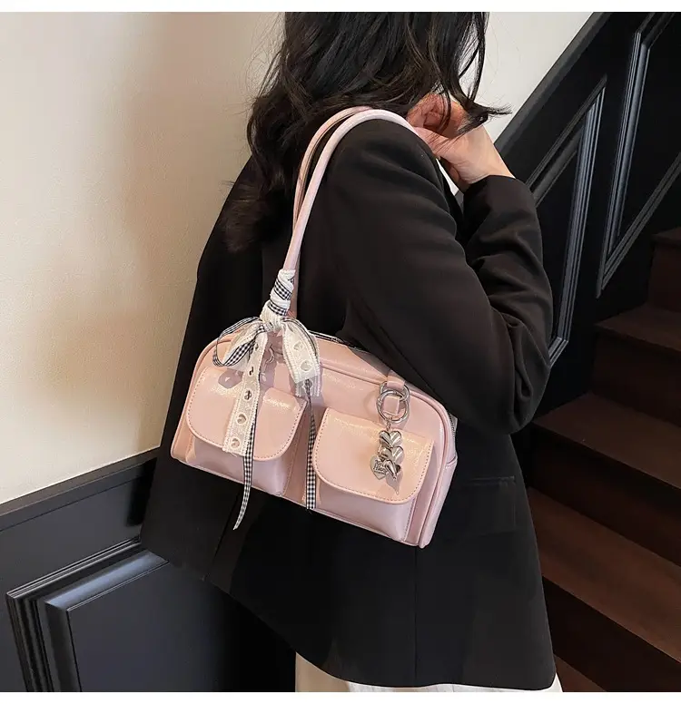 Women Cross-Border Underarm Bag Large Capacity Retro Black — feature 24