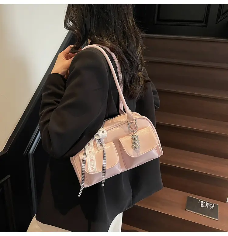 Women Cross-Border Underarm Bag Large Capacity Retro Black — feature 26