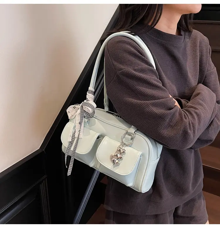 Women Cross-Border Underarm Bag Large Capacity Retro Black — feature 29